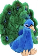 RARE Peacock FAO Schwarz Toys R Us Retired Animal Peafowl Plush Stuffed Bird
