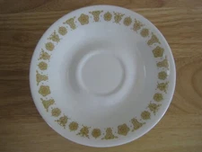 Corelle Golden Butterfly Set of 7 Saucers 6-1/4"
