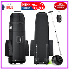 Hard Case Golf Travel Bag with Wheel Luggage Lock Cover Airline Waterproof 1200D