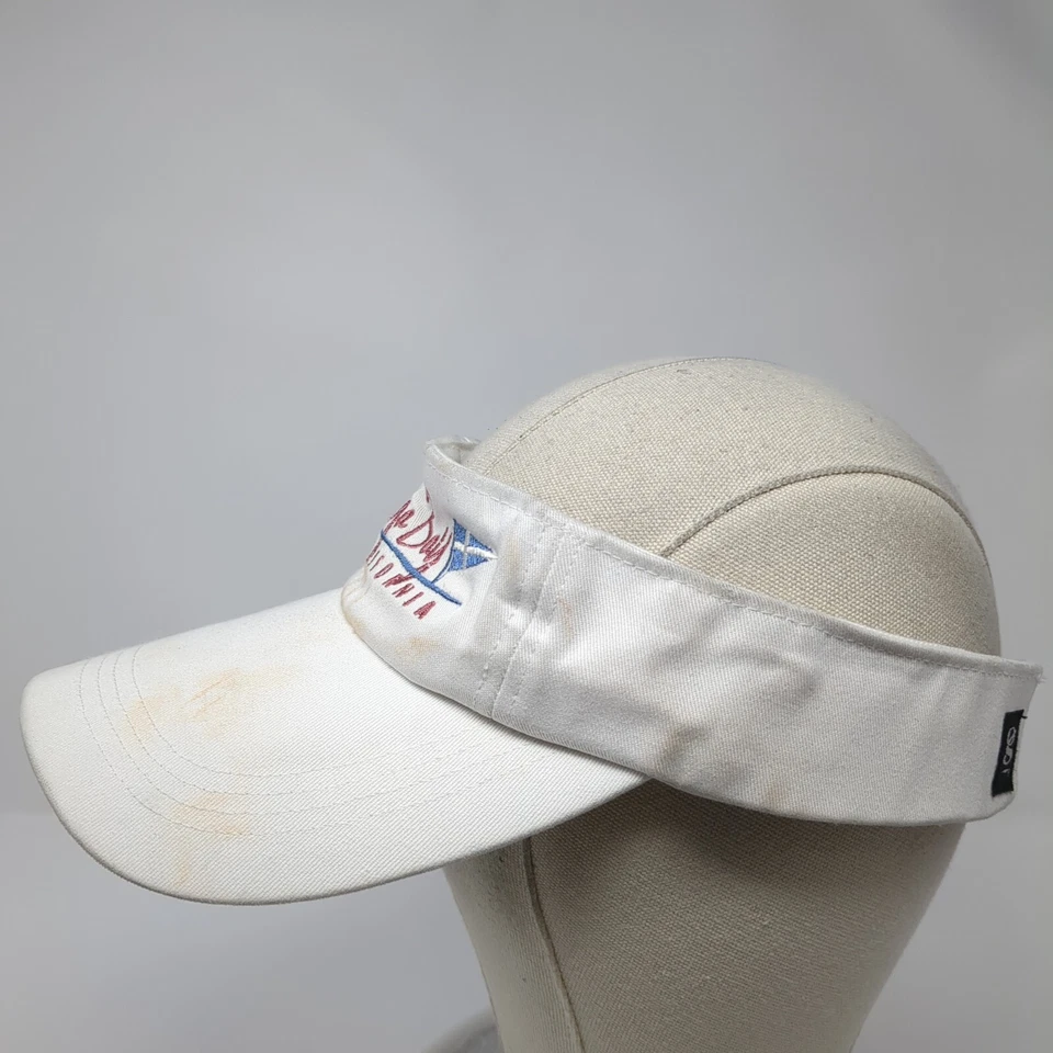 Chapéu Viseira Solar Bodega Bay California Strapback Branco Tamanho Único Ajustável - Imagem 3 de 4