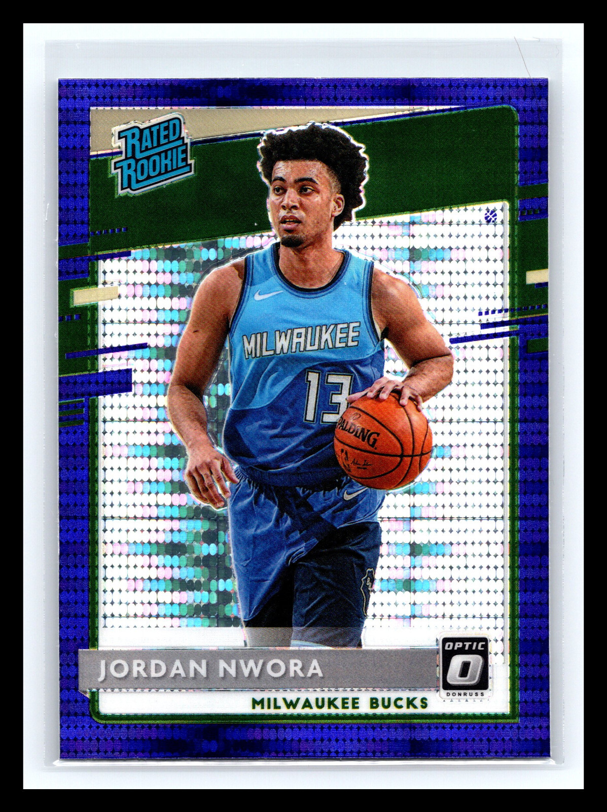 🏀 JORDAN NWORA 2020-21 DONRUSS OPTIC PRIZM PURPLE PULSAR HOLO RATED RC # 189