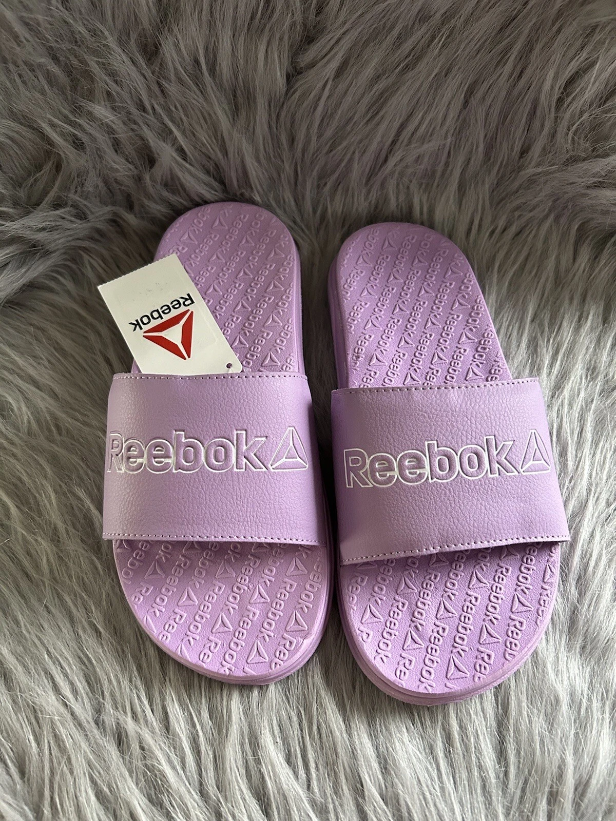 Scarpe sandali slip on viola Reebok Slides bambina taglia 5 leggere