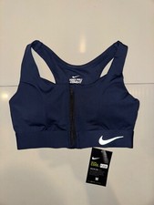 NIKE PRO COMBAT DRI-FIT FRONT ZIP SPORTS BRA WOMENS SIZE M