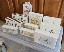 Wooden Decorative Wedding Reception Table Top Signs - Wedding/Anniversary Lot 