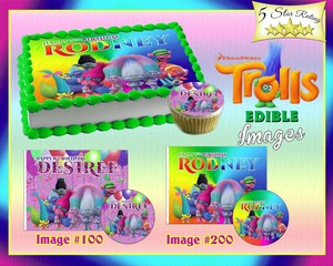 birthday cake from photo asda Edible cupcakes Birthday Trolls topper sugar Cake Movie