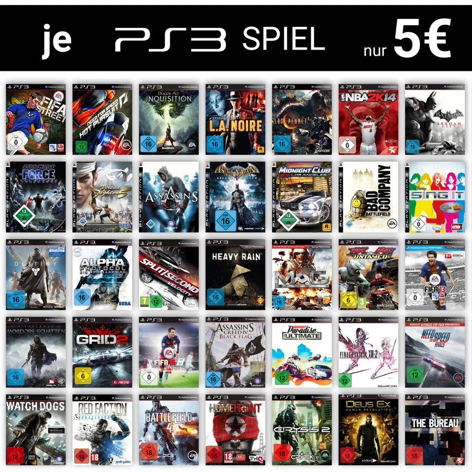 PS3 PlayStation 3 Spiele-Wahl große Auswahl kleiner Preis nur 5€ pro Game 5️⃣🤩✅ - Bild 1 von 1