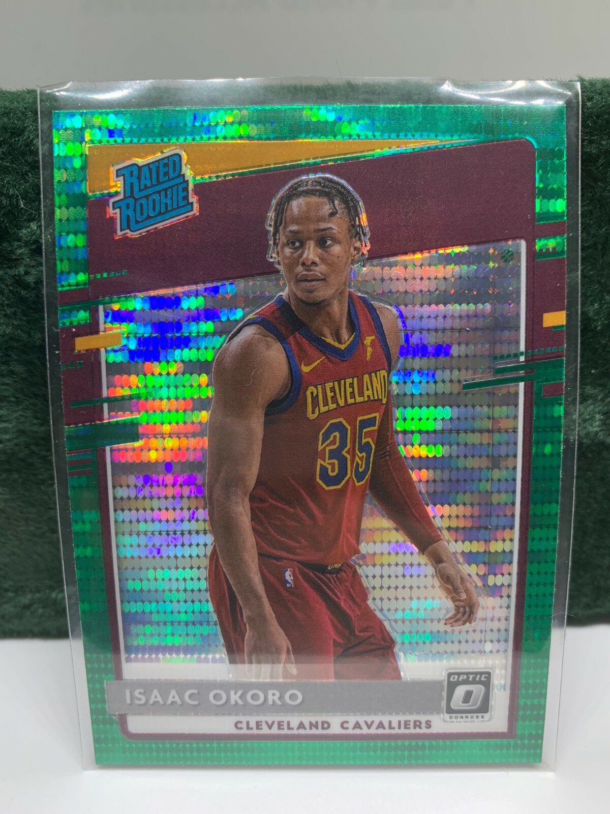 ISAAC OKORO 2020-21 Panini Donruss Optic GREEN PULSAR 155 Prizm rookie Fanatics