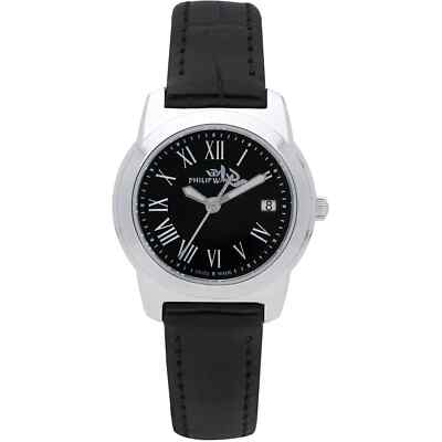 Philip Watch Uhr Timeless Collection Stahlgehäuse Lederschnalle R8251495501