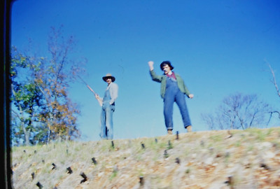 Silver Dollar City Bandits Shooting At Train Branson Missouri 1968 35mm Slide