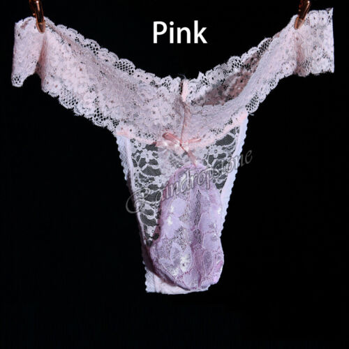 Hombres Tanga de Encaje Cuerda G Sissy Bolsa Bragas Bikini Ropa Interior Calzoncillos Lencería 2XL - Imagen 9 de 13