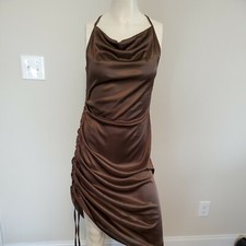 Womens Party Dress Large Brown