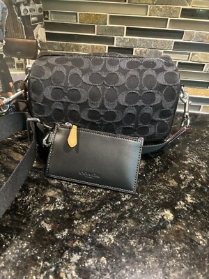 Coach Axel Crossbody In Signature Denim CO945 Black | eBay