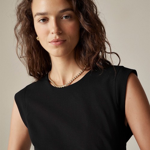 NWT!! J. CREW New Resume Tollegno Italian Wool Dress Solid Black Sheath 12 Tall - Picture 4 of 14