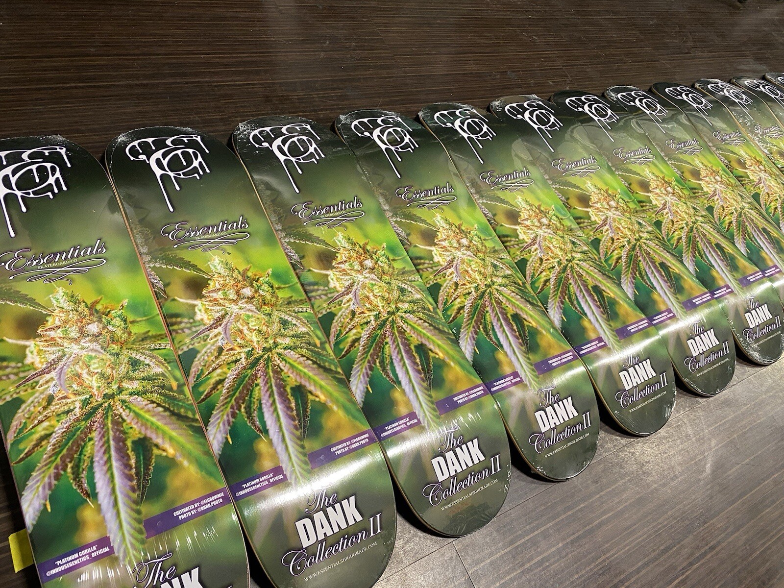 Essentials Skateboard Co. PLATINUM GORILLA Weed Skate Deck 8&rdquo; FREE SHIPPING