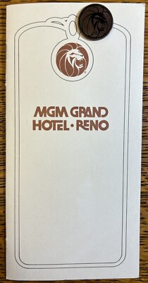 MGM Grand Hotel Reno Menu, Lion Pin, Holly Mitchell, Nevada