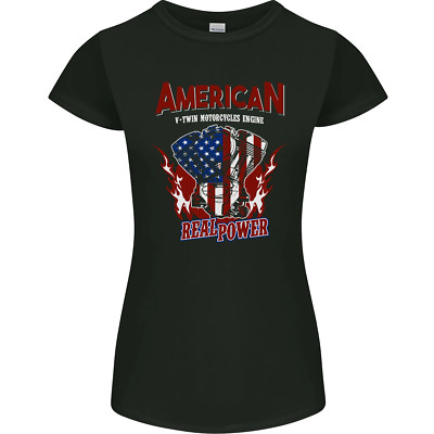 American V Twin Motorrad Biker Chopper Damen Petite Cut T-Shirt