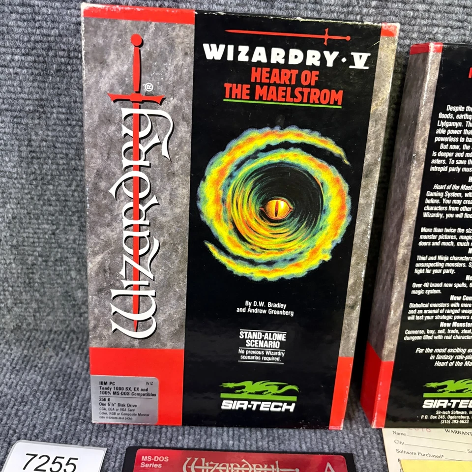 Wizardry V Heart of the Maelstrom IBM PC MS-DOS 5.25 completo con manual en caja en muy buena condición Foto 2 de 4