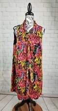 Lane Bryant floral print sleeveless size 16 lined scarf collar dress NWT bb07