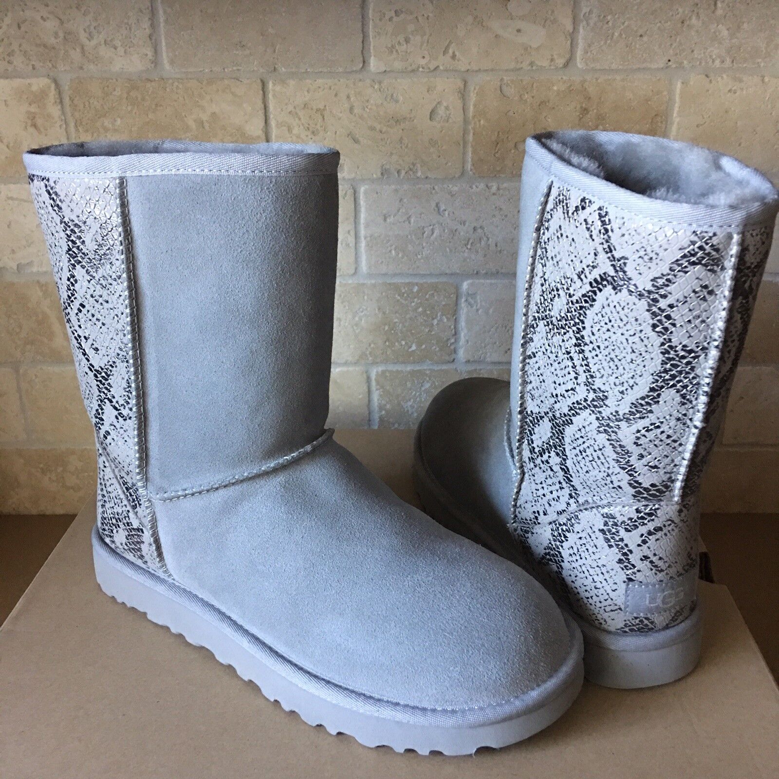 uggs silver metallic boots