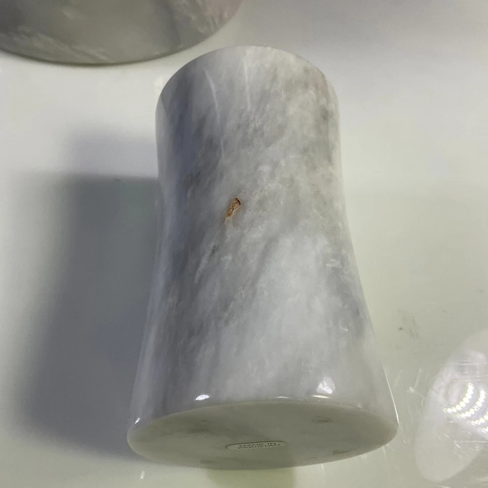 Cubo de basura de mármol blanco + vaso juego de 2 piezas accesorio de baño Foto 3 de 4