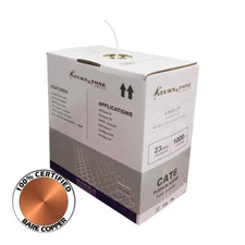 TSCables Cat6 Plenum Solid Bare Copper 1000ft 550 Mhz 23 AWG Cable in 10 Colors