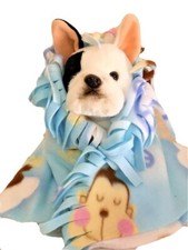 DOG SIZE FLEECE BLANKETS, Pet Blanket Travel Throw Cover YOGA MONKEY BLUE