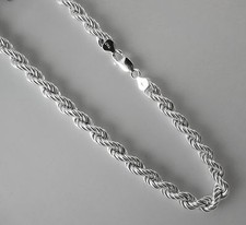 8mm Hollow Rope Chain Italian 925 Sterling Silver Necklace 18,20,22,24,30 Inch