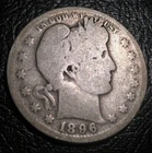 OLD US COINS  SILVER 1896 O KEY DATE BARBER QUARTER 25C
