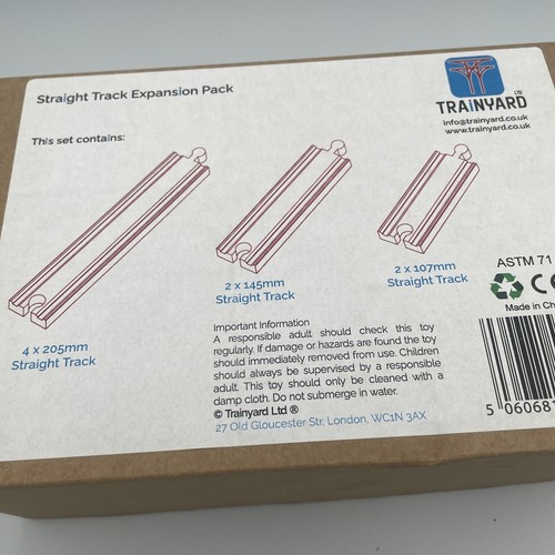 Trainyard Straight Track Expansion Pack - Wooden Train Track Brio compatible - Picture 2 of 3