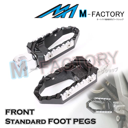 Black TRC Front Wide Touring Foot Pegs For Yamaha MT-07 FZ07 MT-10 MT09 YZF R3