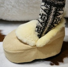 Mouton - Chauffe-Pieds Nature Chancelière Fußtasche Lammfellschuh Divers