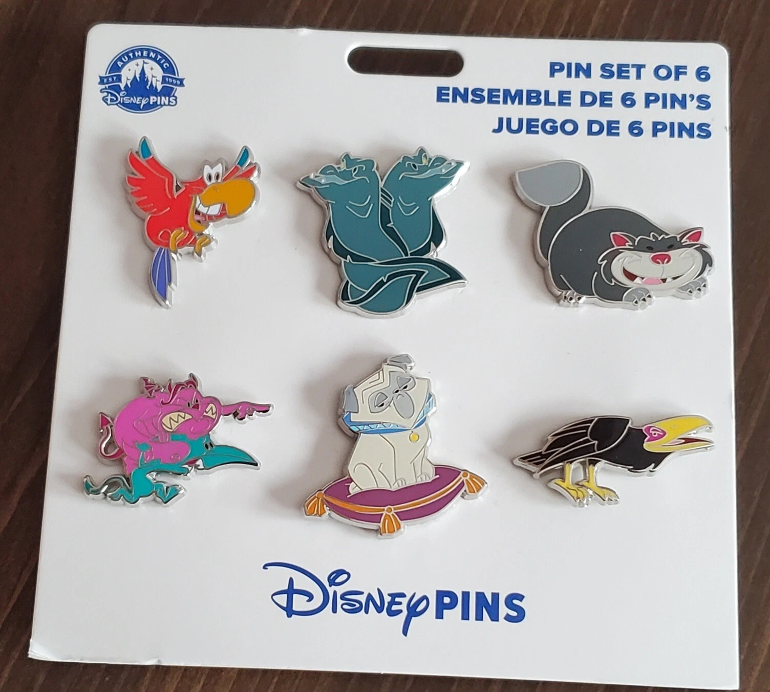 Disney Pins Villains Sidekicks 6 Pin Booster Set Diablo Pain Panic Iago Lucifer