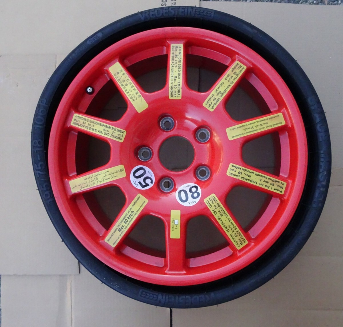 PORSCHE CAYENNE S 2011 17 EMERGENCY SPACE SAVER WHEEL 195 75 18