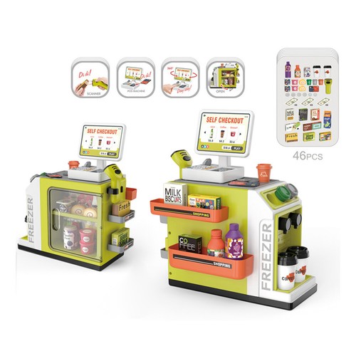 Cash Register Playsets with Sound Light Simulated Cash Register for Boys Girls - Photo 2/14