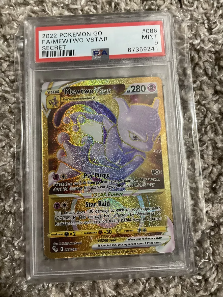 Pokemon GO - Mewtwo Vstar - Graded, 9 MINT!!