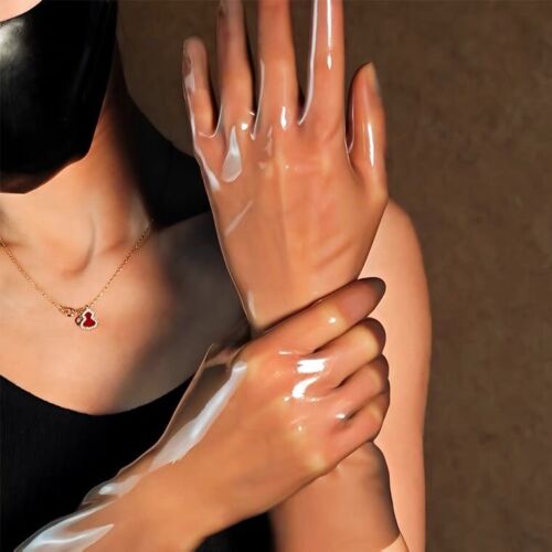 Colorful Latex Gummi Sexual Love Gloves BDSM Fetish Rubber Clubwear Cosplay BDSM - Picture 5 of 22