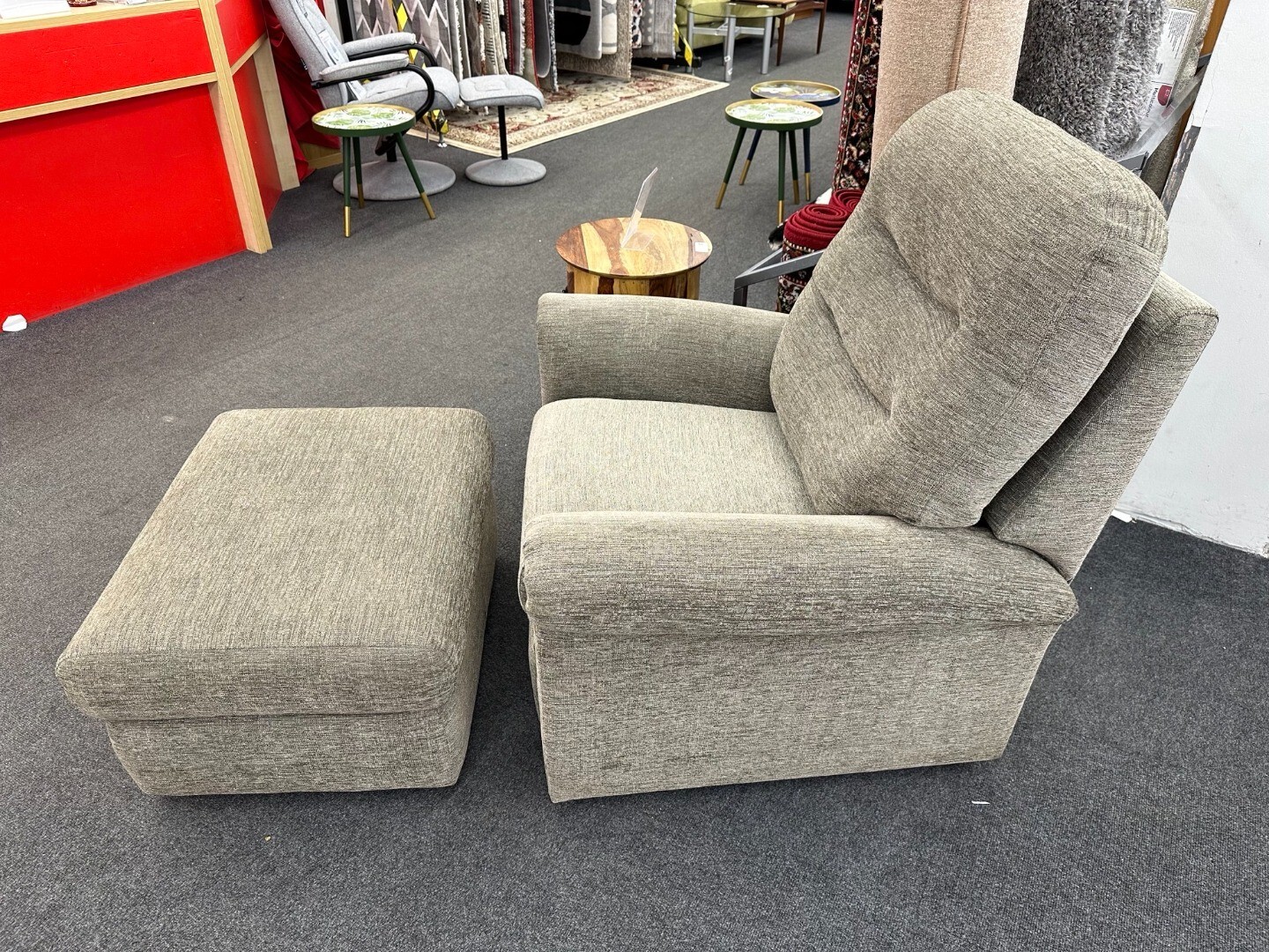G Plan Holmes Armchair and Footstool Grey Fabric CS I09 eBay