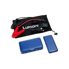 Lumore Pro Jump Starter Kit w/AC Plug & Power Bank, Cables & Bag-Blue-Open box
