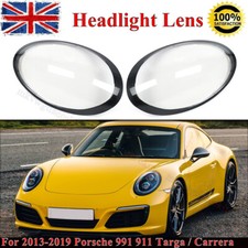 Pair LH+RH Headlight Lens Replacement Lense Cover For Porsche 911 991 2011-2018