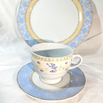 HERITAGE MINT Enchanted Garden 3 Piece place setting NEW in Box cup saucer plate