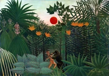 HENRI ROUSSEAU TROPICAL LANDSCAPE POST IMPRESSIONISM  GICLEE PRINT FINE CANVAS