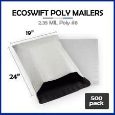 500 19x23 EcoSwift Poly Mailers LARGE Plastic Envelopes Shipping Bags 2.35MIL