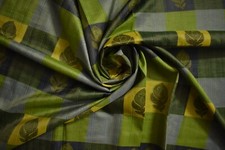 FNC Vintage Green Sarees Sambalpuri Woven Floral Print Art Silk Sari Fabric 5Yd