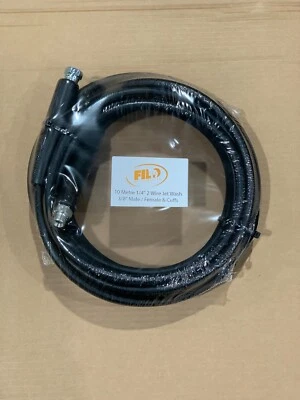 FILO High Pressure Washer Hose 1/4" Two Wire & 3/8" Male/Female Ends Jet Wash 10-25M