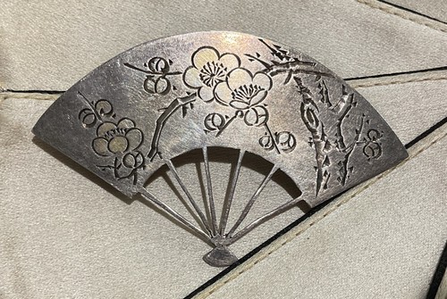 Sterling Fan Brooch Pin Mexico City Estate Mexico 12.g (b)