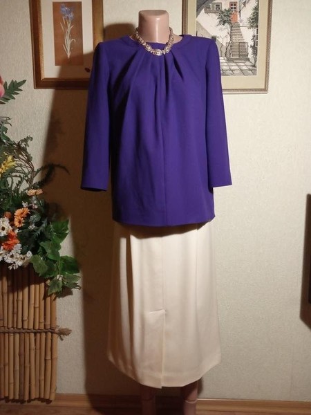 Women Jaeger Shirt Purple Polyester 34 / XS