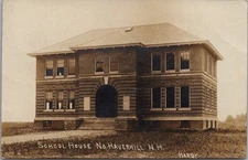 North Haverhill, New Hampshire Photo RPPC Postcard "SCHOOL HOUSE" 1908 Cancel