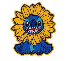 LILO  STITCH - SUNFLOWER - DISNEY - Embroidered Iron-On/Sew-On Patch