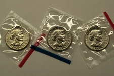 1981 P D S Uncirculated Susan B Anthony Dollars in Mint Cello, Free Shipping