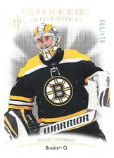 2021-22 SP Silver Spectrum #104 Jeremy Swayman Rookie Card  014/599. rookie card picture